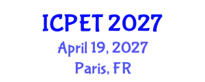 International Conference on Power Engineering and Technology (ICPET) April 19, 2027 - Paris, France