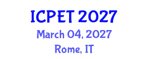 International Conference on Power Engineering and Technology (ICPET) March 04, 2027 - Rome, Italy