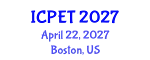 International Conference on Power Engineering and Technology (ICPET) April 22, 2027 - Boston, United States
