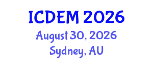 International Conference on Disaster and Emergency Management (ICDEM) August 30, 2026 - Sydney, Australia