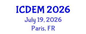 International Conference on Disaster and Emergency Management (ICDEM) July 19, 2026 - Paris, France