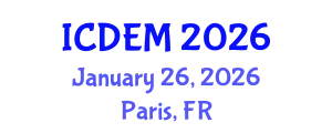 International Conference on Disaster and Emergency Management (ICDEM) January 26, 2026 - Paris, France