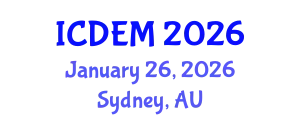 International Conference on Disaster and Emergency Management (ICDEM) January 26, 2026 - Sydney, Australia