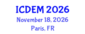 International Conference on Disaster and Emergency Management (ICDEM) November 18, 2026 - Paris, France