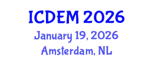International Conference on Disaster and Emergency Management (ICDEM) January 19, 2026 - Amsterdam, Netherlands