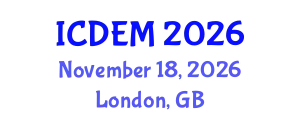 International Conference on Disaster and Emergency Management (ICDEM) November 18, 2026 - London, United Kingdom