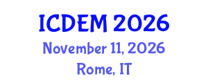 International Conference on Disaster and Emergency Management (ICDEM) November 11, 2026 - Rome, Italy