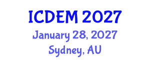 International Conference on Disaster and Emergency Management (ICDEM) January 28, 2027 - Sydney, Australia