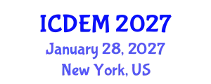 International Conference on Disaster and Emergency Management (ICDEM) January 28, 2027 - New York, United States