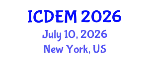 International Conference on Disaster and Emergency Management (ICDEM) July 10, 2026 - New York, United States