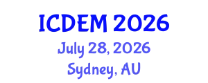 International Conference on Disaster and Emergency Management (ICDEM) July 28, 2026 - Sydney, Australia