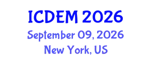International Conference on Disaster and Emergency Management (ICDEM) September 09, 2026 - New York, United States