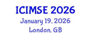 International Conference on Industrial and Manufacturing Systems Engineering (ICIMSE) January 19, 2026 - London, United Kingdom