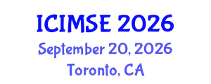 International Conference on Industrial and Manufacturing Systems Engineering (ICIMSE) September 20, 2026 - Toronto, Canada