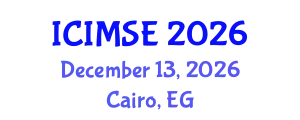 International Conference on Industrial and Manufacturing Systems Engineering (ICIMSE) December 13, 2026 - Cairo, Egypt