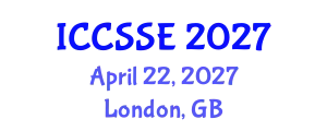International Conference on Control Science and Systems Engineering (ICCSSE) April 22, 2027 - London, United Kingdom