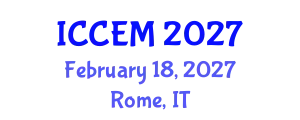 International Conference on Construction Engineering and Management (ICCEM) February 18, 2027 - Rome, Italy