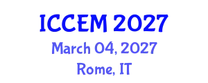 International Conference on Construction Engineering and Management (ICCEM) March 04, 2027 - Rome, Italy