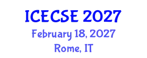 International Conference on Electrical, Computer and Systems Engineering (ICECSE) February 18, 2027 - Rome, Italy
