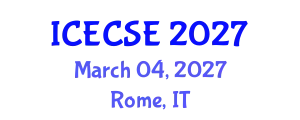 International Conference on Electrical, Computer and Systems Engineering (ICECSE) March 04, 2027 - Rome, Italy