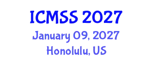International Conference on Mathematical and Statistical Sciences (ICMSS) January 09, 2027 - Honolulu, United States