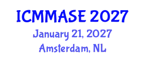 International Conference on Mathematical Methods and Applications in Science and Engineering (ICMMASE) January 21, 2027 - Amsterdam, Netherlands
