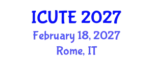 International Conference on Urban Transport and Environment (ICUTE) February 18, 2027 - Rome, Italy