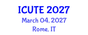 International Conference on Urban Transport and Environment (ICUTE) March 04, 2027 - Rome, Italy