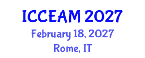 International Conference on Civil Engineering and Applied Mechanics (ICCEAM) February 18, 2027 - Rome, Italy