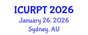 International Conference on Urban, Regional Planning and Transportation (ICURPT) January 26, 2026 - Sydney, Australia