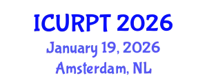 International Conference on Urban, Regional Planning and Transportation (ICURPT) January 19, 2026 - Amsterdam, Netherlands