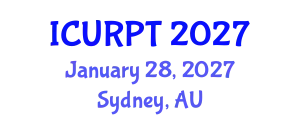 International Conference on Urban, Regional Planning and Transportation (ICURPT) January 28, 2027 - Sydney, Australia