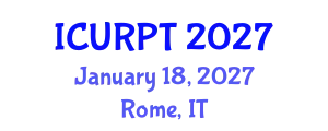 International Conference on Urban, Regional Planning and Transportation (ICURPT) January 18, 2027 - Rome, Italy