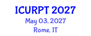 International Conference on Urban, Regional Planning and Transportation (ICURPT) May 03, 2027 - Rome, Italy