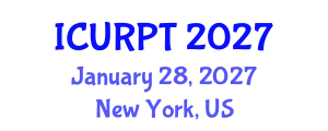 International Conference on Urban, Regional Planning and Transportation (ICURPT) January 28, 2027 - New York, United States