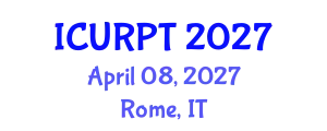 International Conference on Urban, Regional Planning and Transportation (ICURPT) April 08, 2027 - Rome, Italy