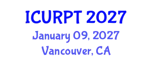 International Conference on Urban, Regional Planning and Transportation (ICURPT) January 09, 2027 - Vancouver, Canada