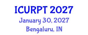 International Conference on Urban, Regional Planning and Transportation (ICURPT) January 30, 2027 - Bengaluru, India