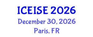International Conference on Enterprise Information Systems and Engineering (ICEISE) December 30, 2026 - Paris, France
