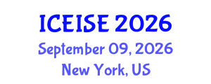 International Conference on Enterprise Information Systems and Engineering (ICEISE) September 09, 2026 - New York, United States