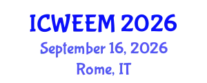 International Conference on Water, Energy and Environmental Management (ICWEEM) September 16, 2026 - Rome, Italy