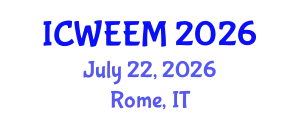International Conference on Water, Energy and Environmental Management (ICWEEM) July 22, 2026 - Rome, Italy