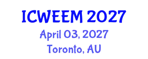 International Conference on Water, Energy and Environmental Management (ICWEEM) April 03, 2027 - Toronto, Australia