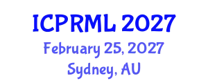 International Conference on Pattern Recognition and Machine Learning (ICPRML) February 25, 2027 - Sydney, Australia
