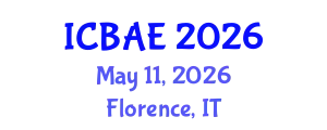 International Conference on Biosystems and Agricultural Engineering (ICBAE) May 11, 2026 - Florence, Italy