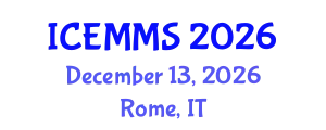 International Conference on Economics, Marketing and Management Sciences (ICEMMS) December 13, 2026 - Rome, Italy