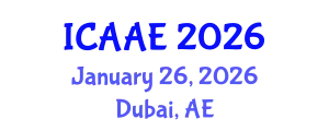 International Conference on Aerospace and Aviation Engineering (ICAAE) January 26, 2026 - Dubai, United Arab Emirates