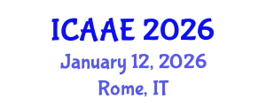 International Conference on Aerospace and Aviation Engineering (ICAAE) January 12, 2026 - Rome, Italy