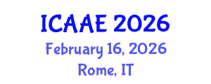 International Conference on Aerospace and Aviation Engineering (ICAAE) February 16, 2026 - Rome, Italy
