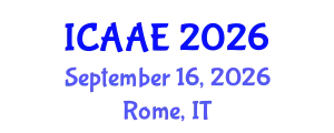 International Conference on Aerospace and Aviation Engineering (ICAAE) September 16, 2026 - Rome, Italy